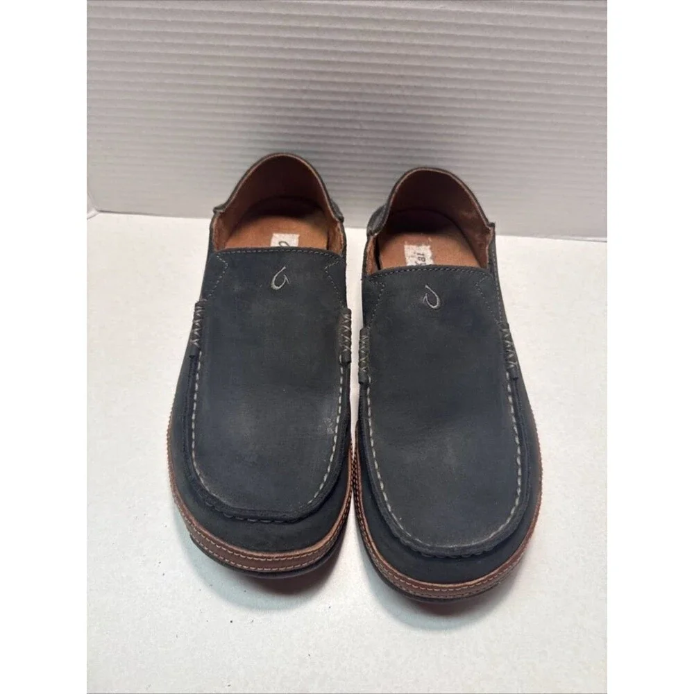 Pre-Owned Olukai Black 8 Loafer Men's Loafers - Upper Leather
